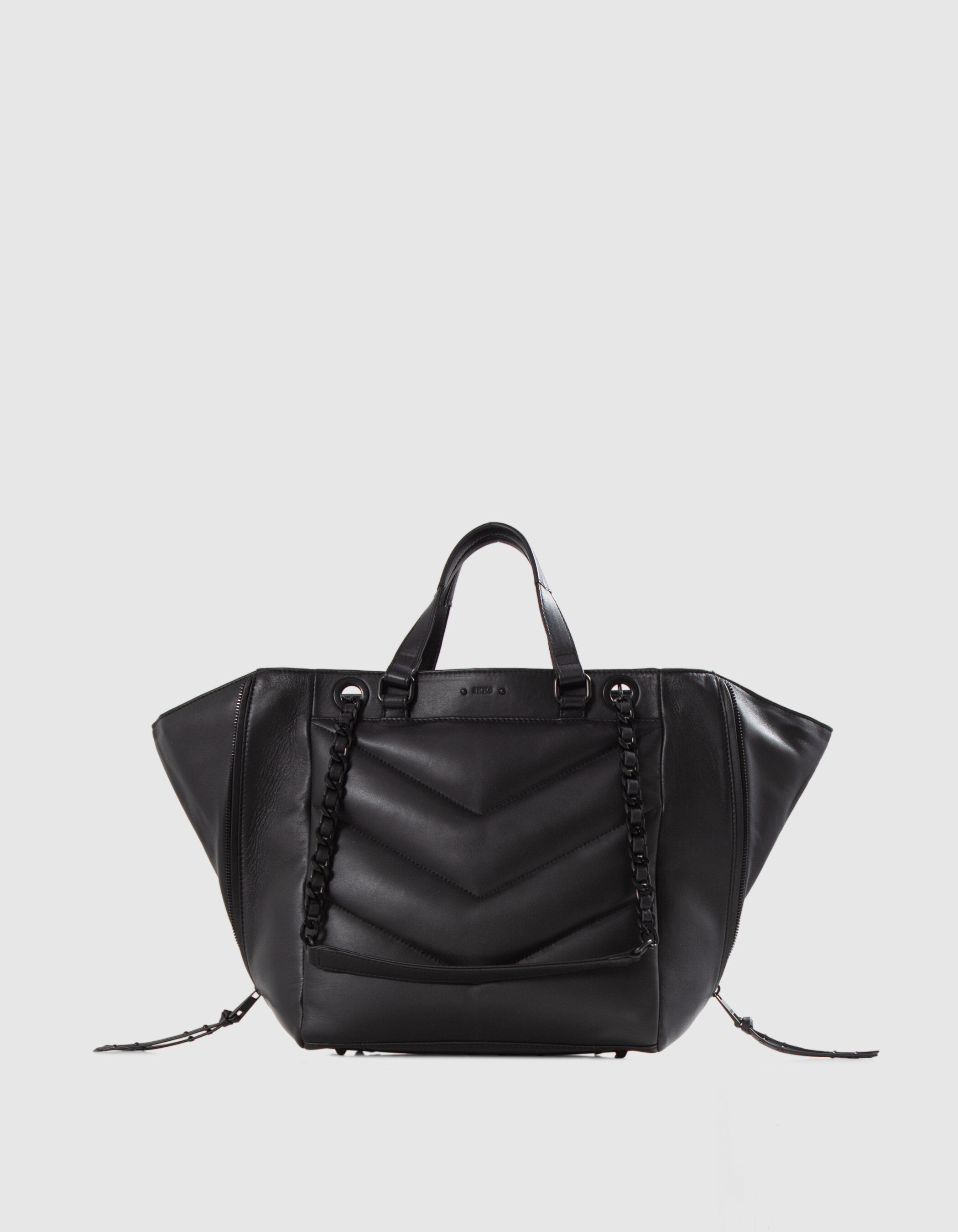 Zwarte leren shopper DE 1440 Puffy Dames IKKS