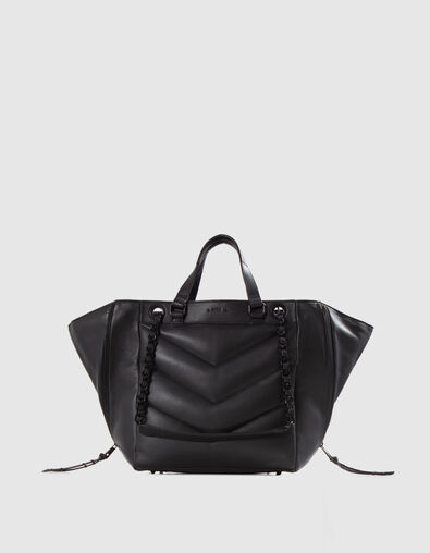 Zwarte leren shopper DE 1440 Puffy Dames - IKKS