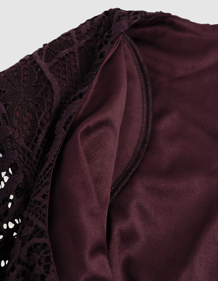 Maxi-jurk met bordeauxrode kant voor dames-9