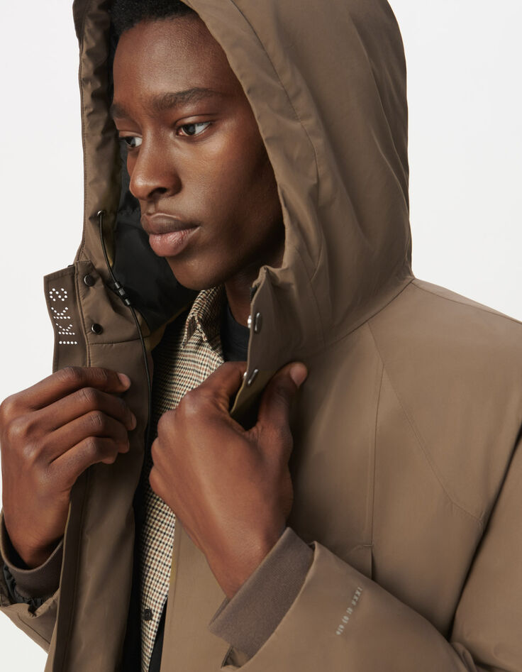 Beige parka WATERPROOF BREATHABLE doorstikt Heren-3