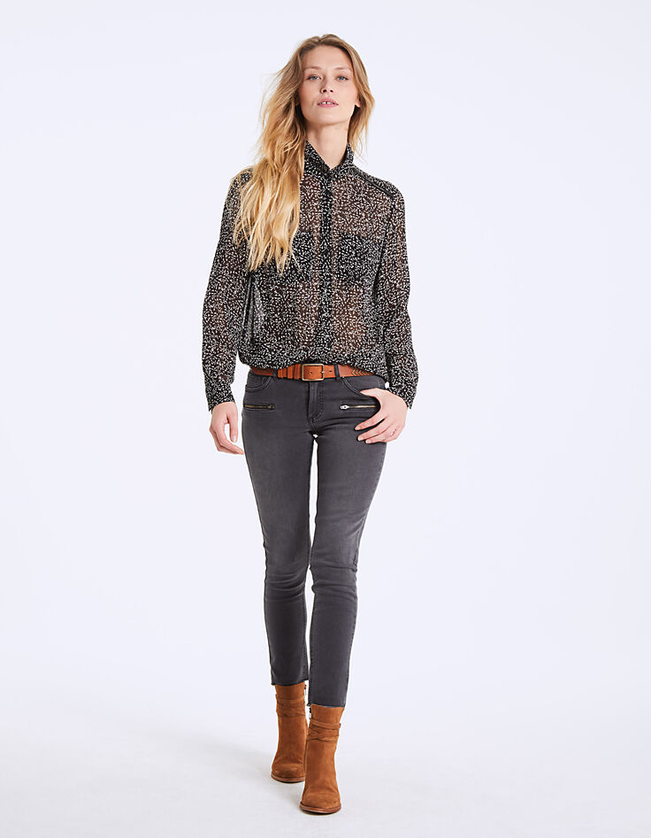 Women's minimalist print viscose shirt-6