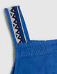 Blaues Jacquard-Mädchentop mit aufgestickten Trägern-5