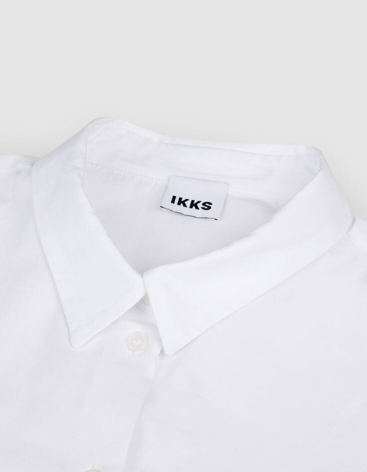 Chemise blanche en coton coupe droite femme-4