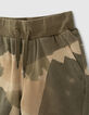 Bermudas beige felpa algodón ecológico camuflaje niño-4