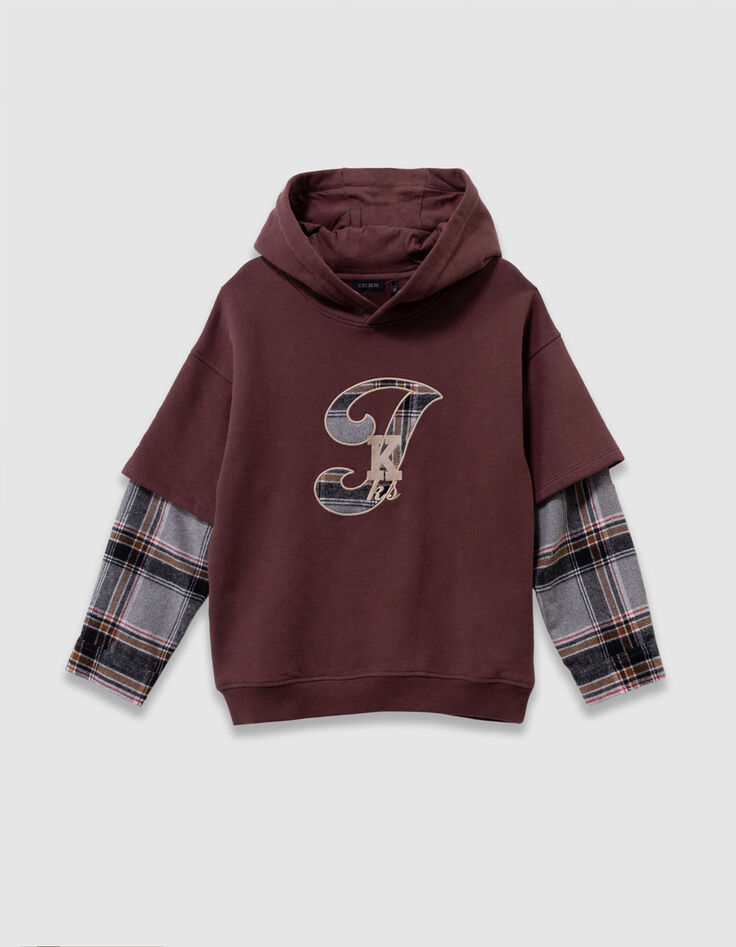 Camiseta sudadera marr&oacute;n trampantojo para ni&ntilde;o-1