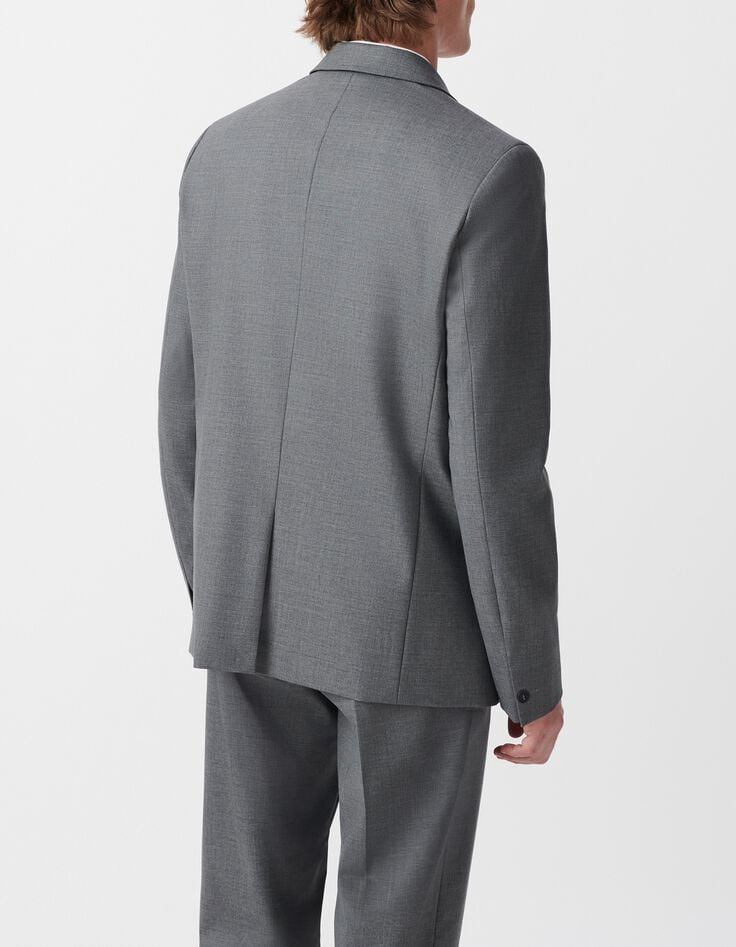 Men&rsquo;s grey wool blend suit jacket-3
