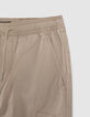 Pantalon BATTLE beige taille et bas élastiqués garçon-2