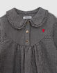 Robe écrue motif vichy noir bébé fille-2