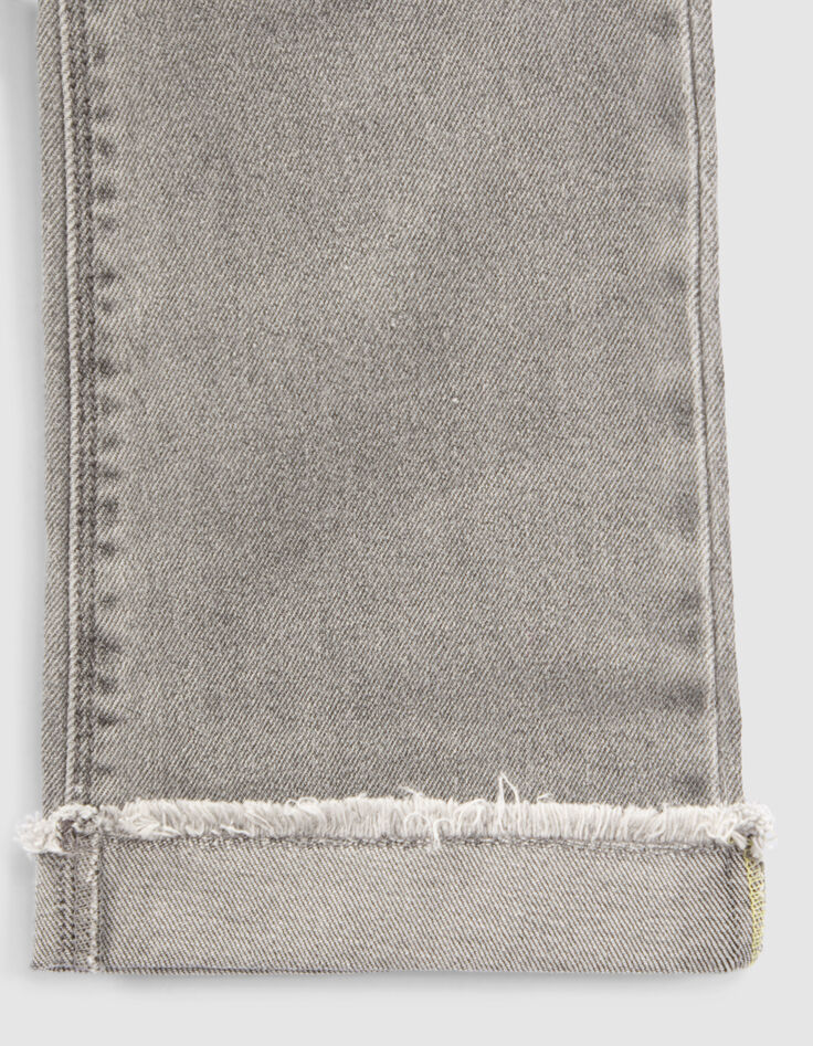 Jean WIDE LEG gris &agrave; revers fixes frang&eacute;s fille-5