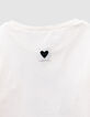 T-shirt manches longues écru super-chat fille-5