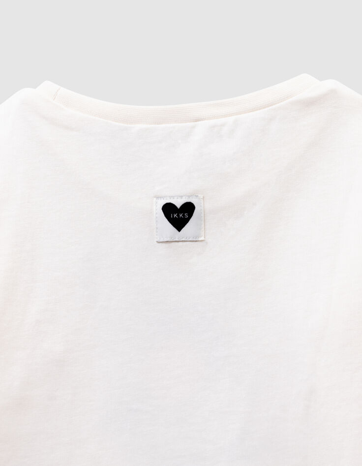 T-shirt manches longues écru super-chat fille-5