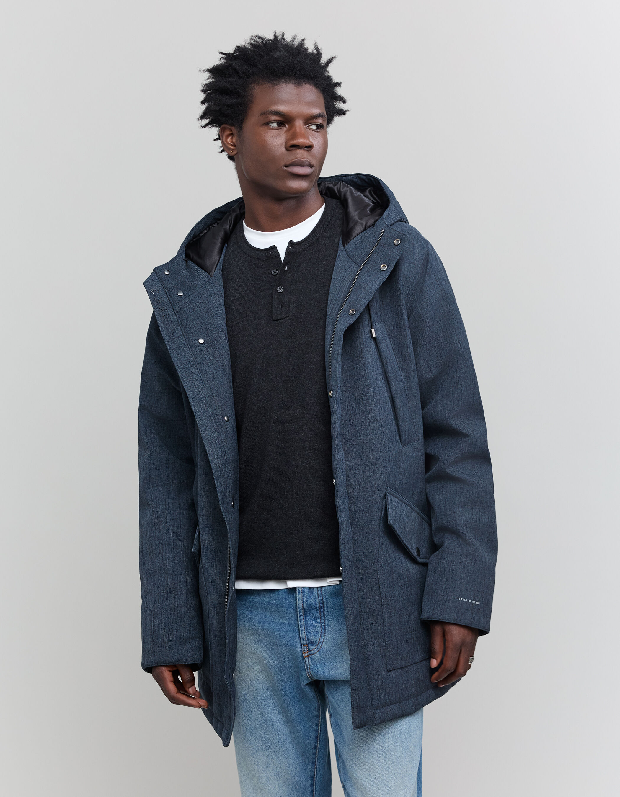 Mens denim parka top