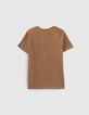 T-shirt marron visuel scarabée garçon-2