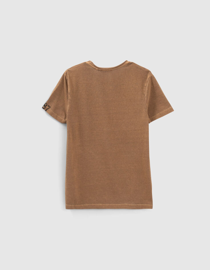 T-shirt marron visuel scarabée garçon-2