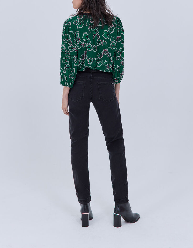 Zwart slim jeans sculpt up bloemenborduursels Dames-3