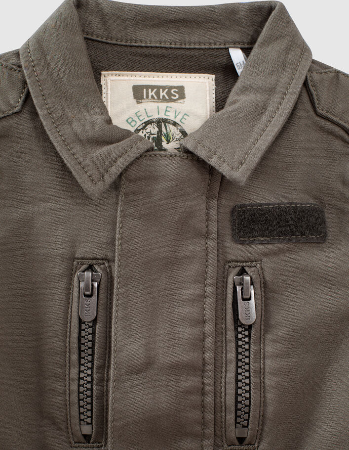Baby boys’ khaki back print organic cotton safari jacket - IKKS