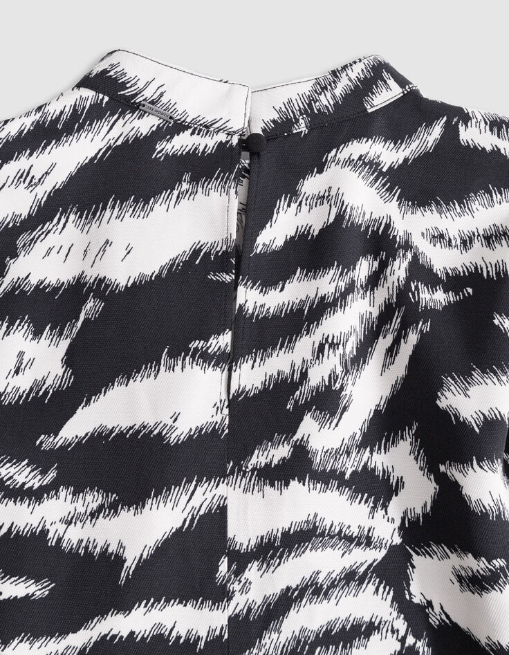 Schwarze Bluse mit Zebramuster f&uuml;r Damen-8