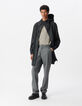 Parka negra nailon goma capucha hombre-6