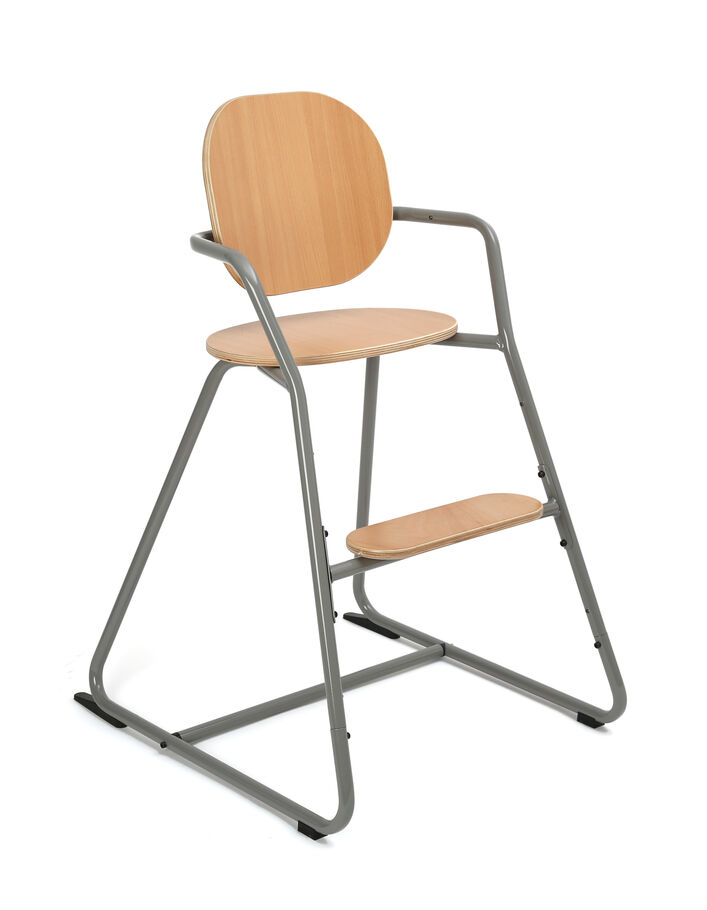 CHARLIE CRANE Tibu beech and grey flexible high chair - IKKS