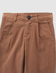 Blauwe loose chinobroek jongens-2