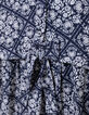 Marineblaues Kleid  Blumendruck Vorderteil M&auml;dchen-5