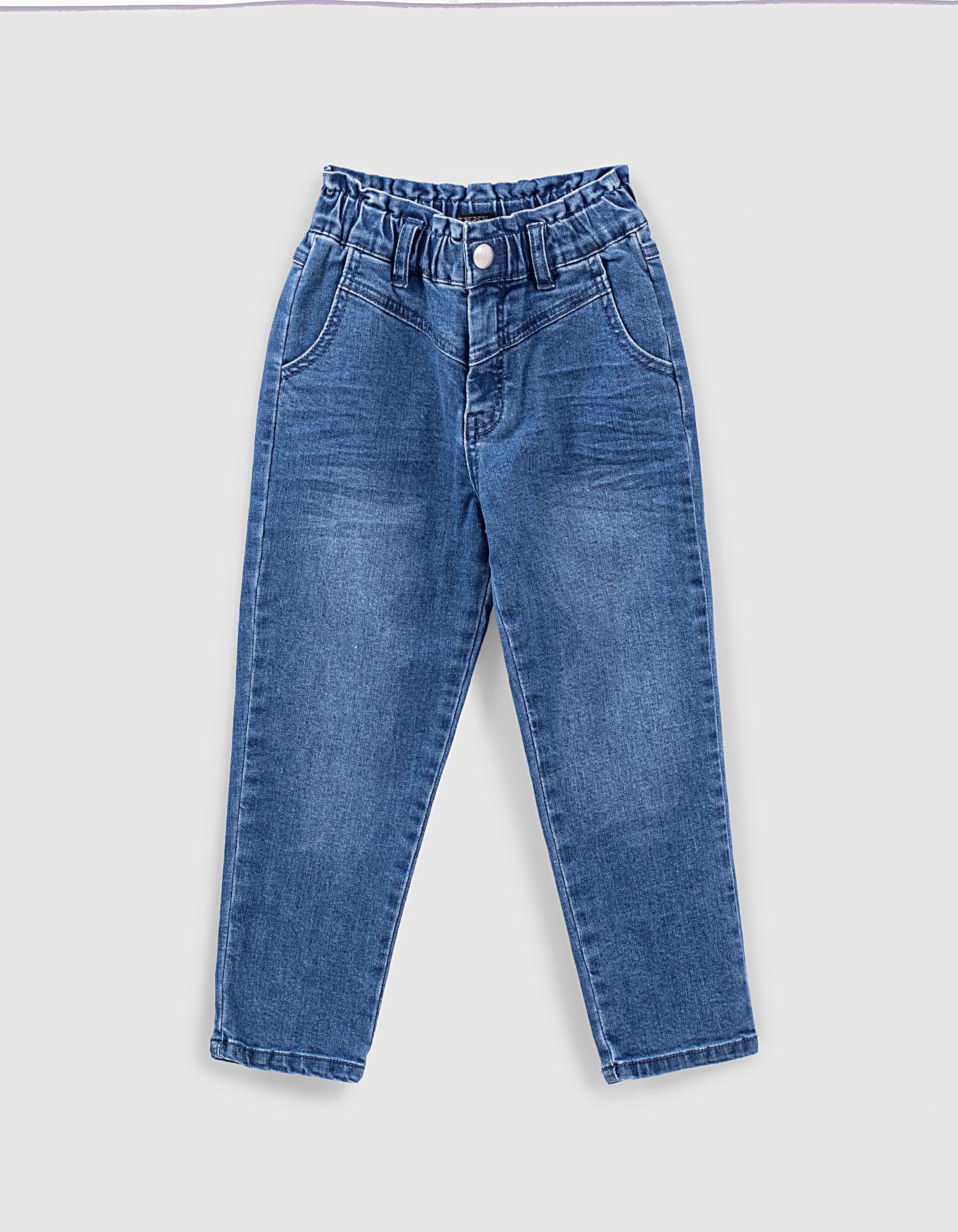 Girls' stone blue organic jeans with 