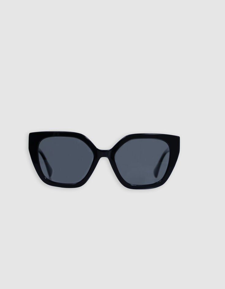 Schwarze Sonnenbrille Carla graue Gläser-3