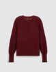 Pull manches longues prune tricot d&eacute;tail lurex Femme-6