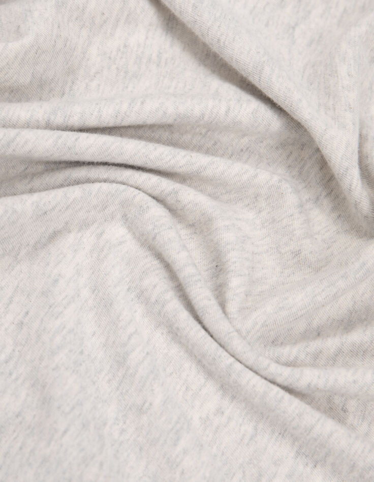 T-shirt gris chin&eacute; clair upcycl&eacute; print message Homme-8