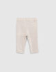 Baby boys’ beige striped occasionwear trousers with straps-5