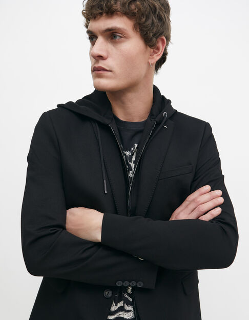 Men’s black Interlock jacket with detachable facing