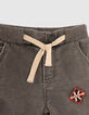 Baby boys’ grey denim elasticated waist Bermuda shorts-4