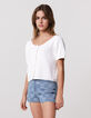 Pull blanc tricot fantaisie réversible devant/dos fille-1