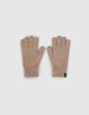 Beige Jungenstrickhandschuhe-1