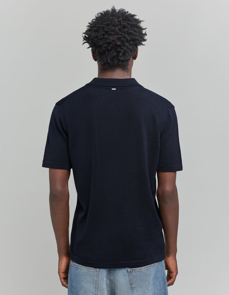 Poloshirt f&uuml;r Herren aus 100% Merinowolle, navy-3