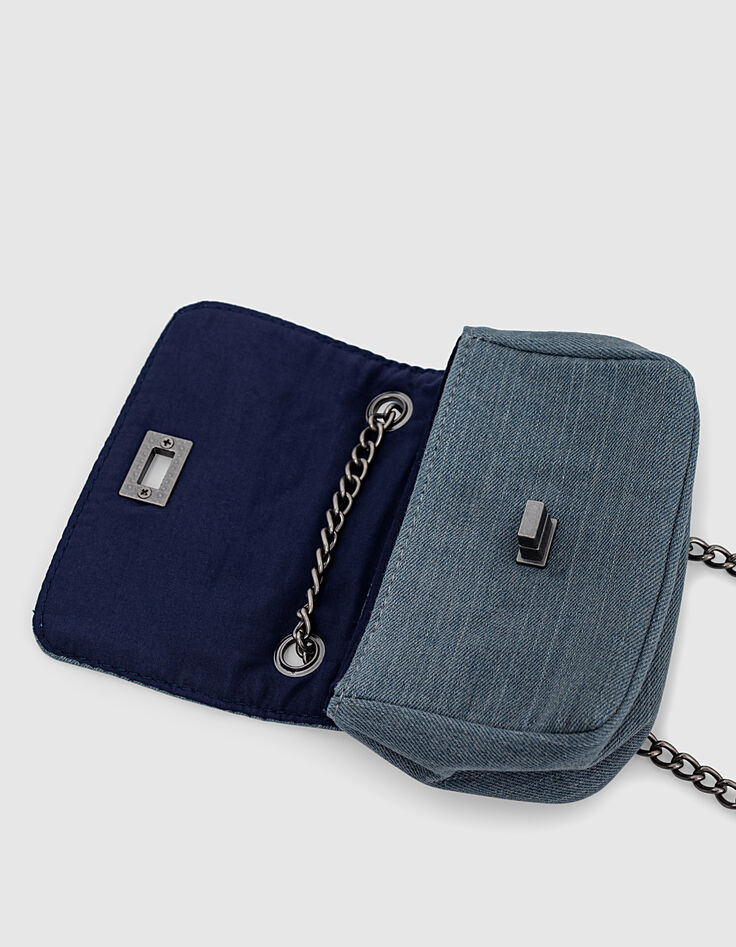Bolso bandolera blue grey acolchado bordado niña-4