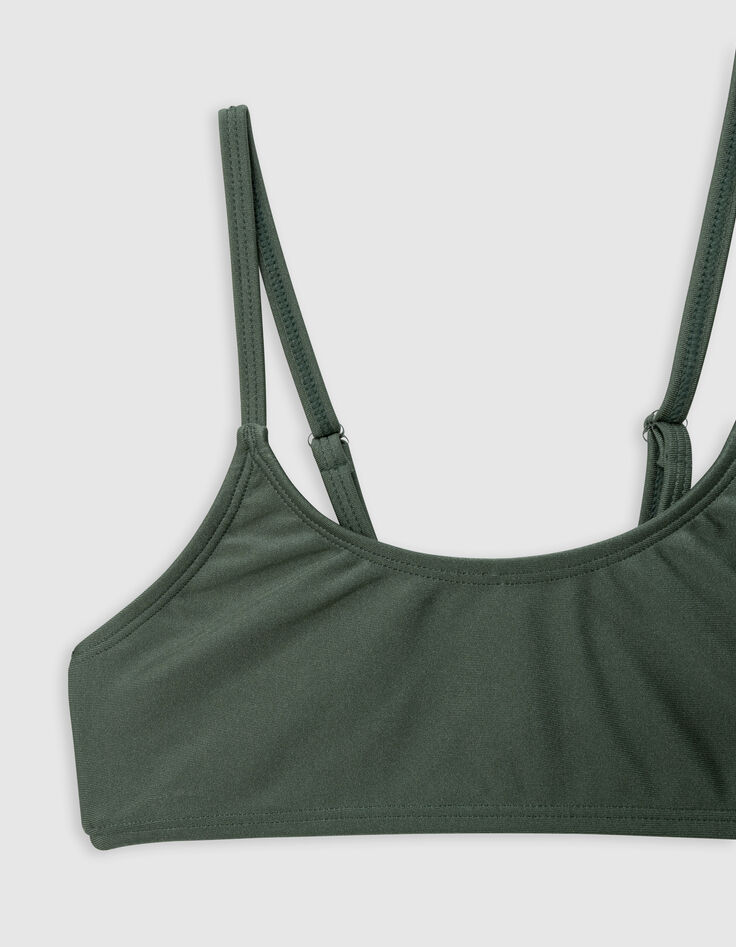 Maillot de bain 2 pièces kaki métallisé fille-3