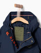 Boys' indigo hooded parka -4
