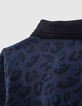 Polo indigo bio à motif léopard garçon -7