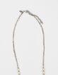 Collier sautoir perles et pompons femme-3
