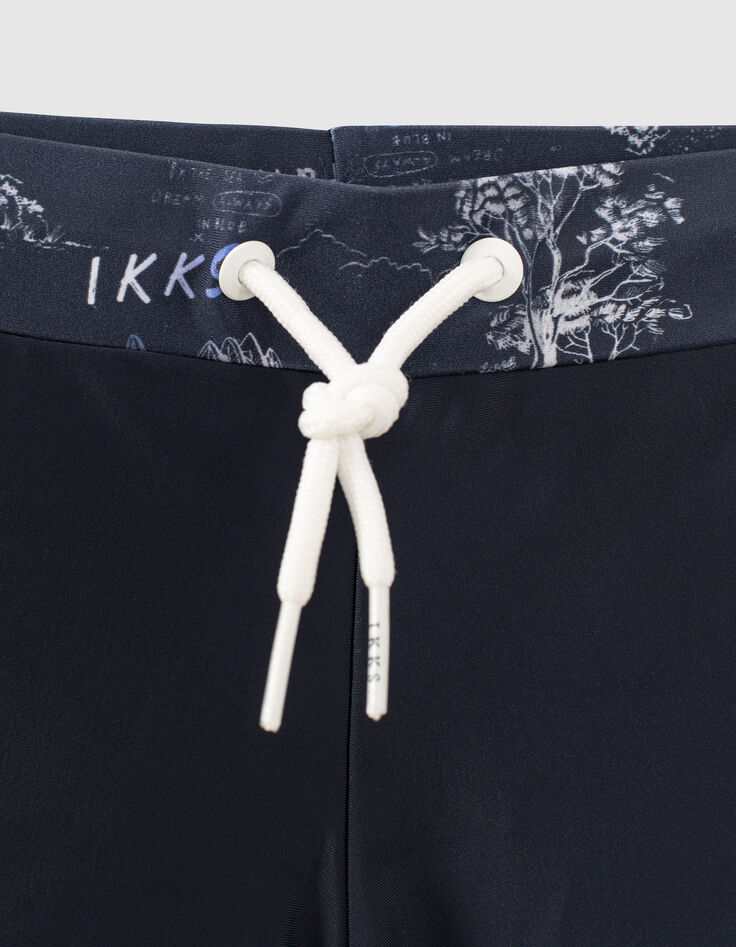 Bañador tipo boxer navy toile de Jouy reciclado niño-2 Bañador tipo boxer navy toile de Jouy reciclado niño-2