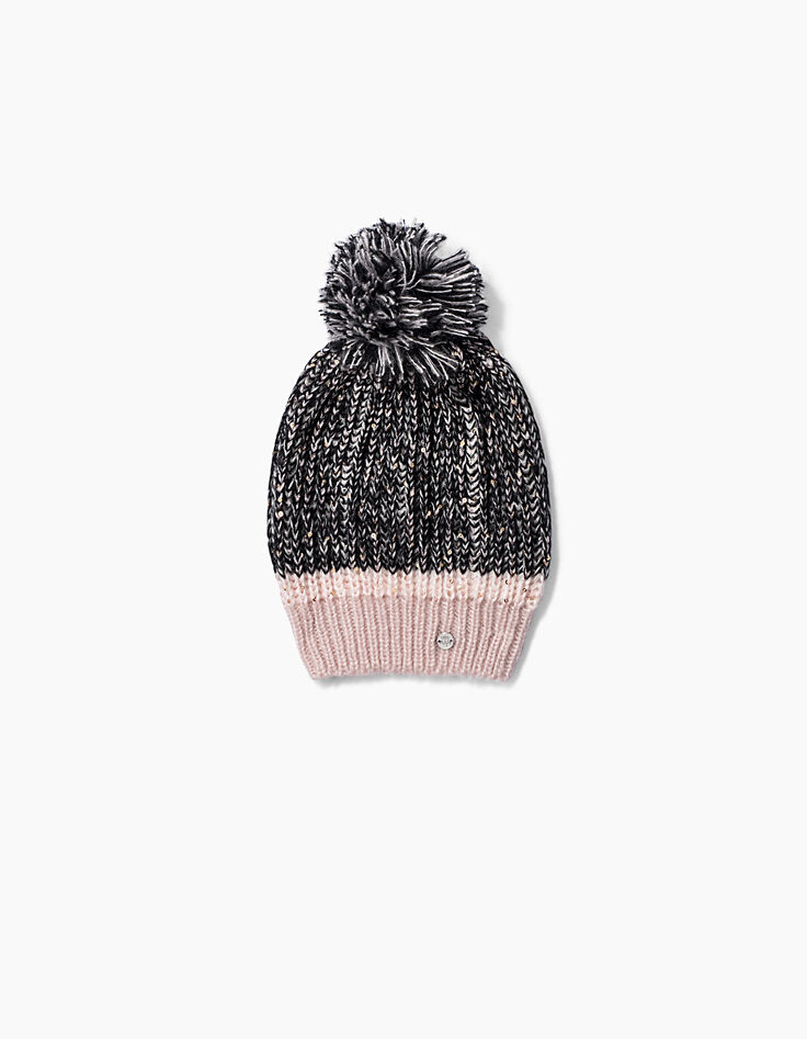 Girls' marl beanie hat-1 Girls' marl beanie hat-1