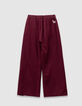 Pantalon de jogging bordeaux rayures blanches fille-3