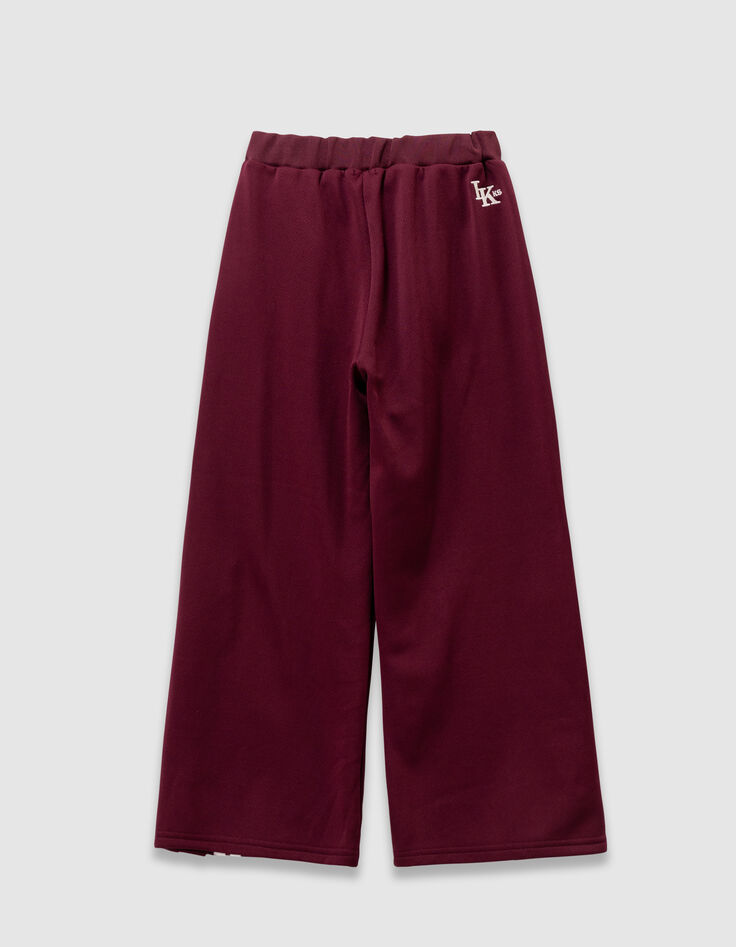 Pantalon de jogging bordeaux rayures blanches fille-3