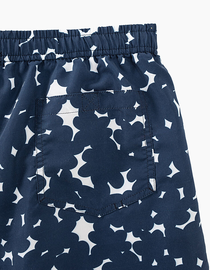 Men’s navy floral print swim shorts-2