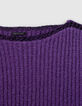 Jersey violeta punto acanalado y detalles lúrex mujer-4