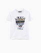 Boys' optical white leopard graphic T-shirt -1