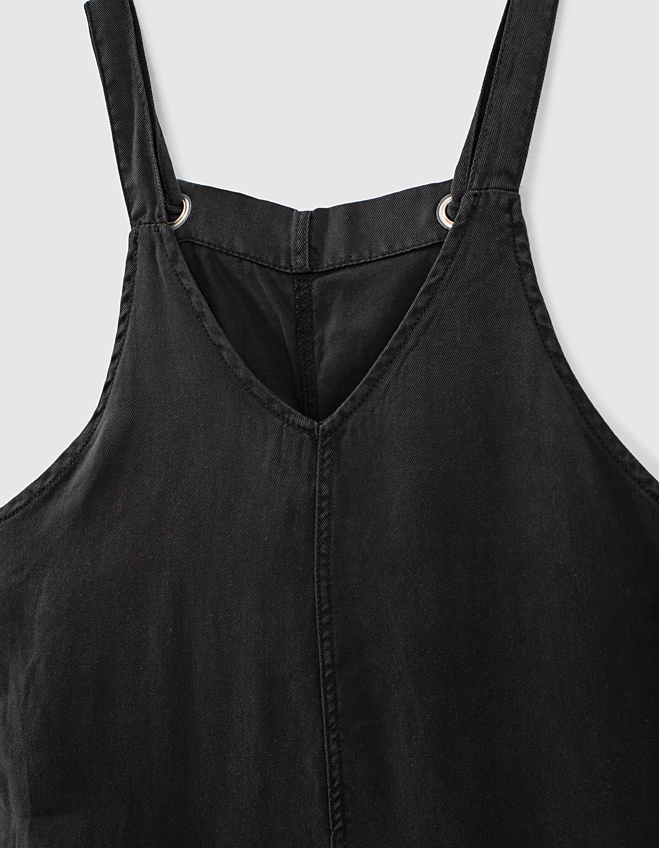 Girls' black Tencel® flowing dungarees