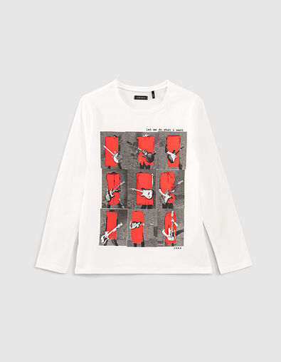 Tee-shirt blanc visuel rockers garçon - IKKS