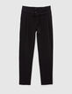 Schwarze Damenchiffonhose mit hohem Bund-6